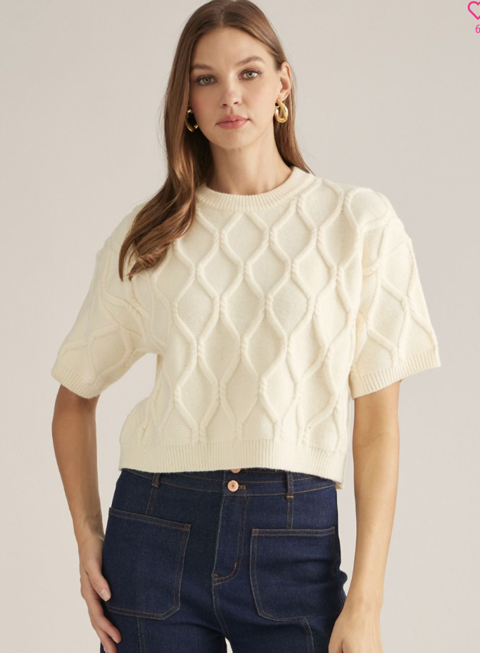 Diamond Pattern Sweater Top