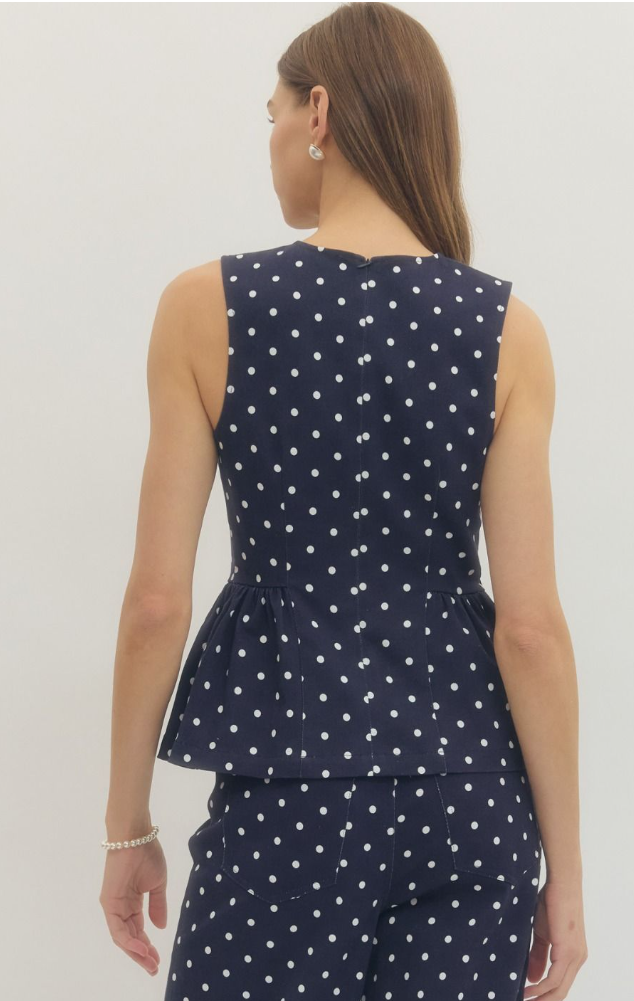 Polka Dot Sleeveless Top