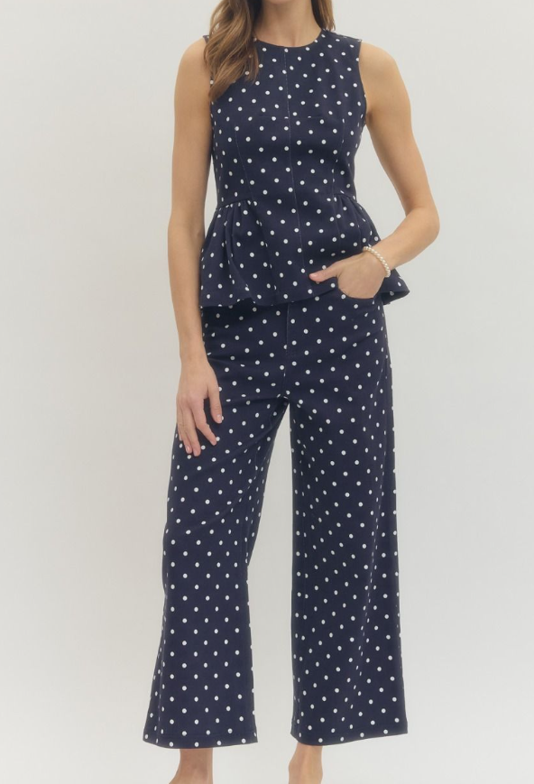 Polka Dot Wide Leg Pants