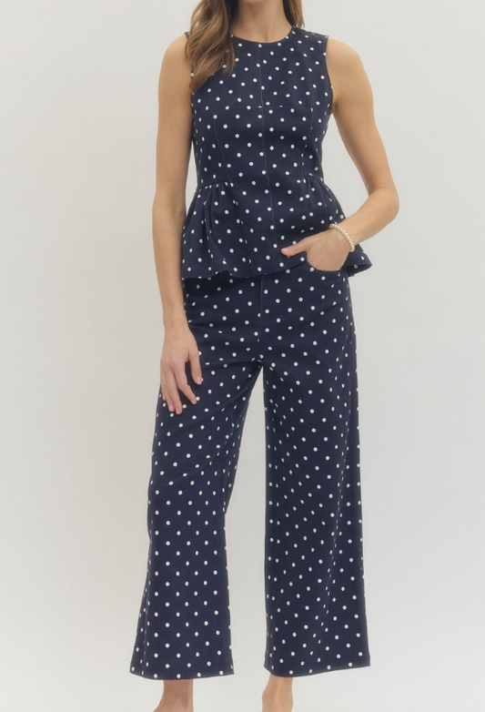 Polka Dot Wide Leg Pants