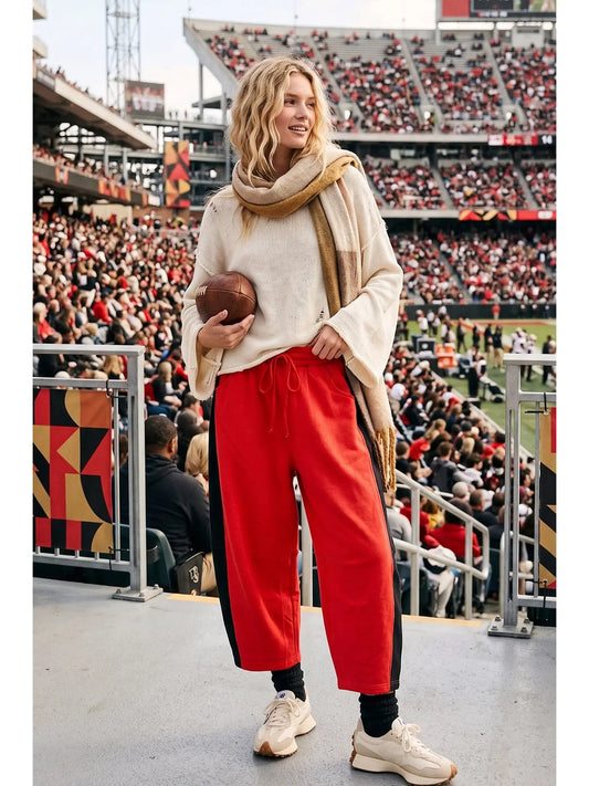 Side Panel Red and Black Gameday Pants