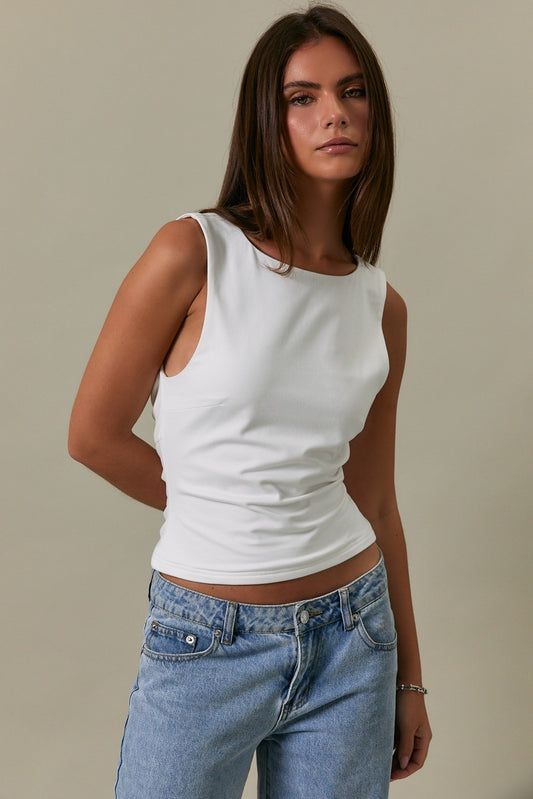 Sleeveless Open Back Top