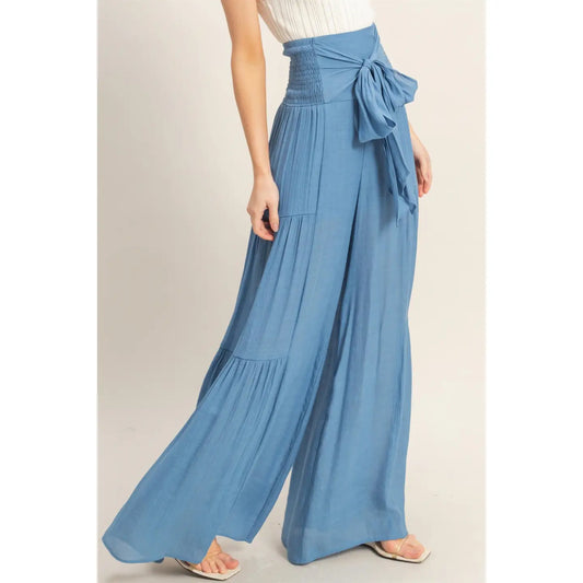 Smocked Waist Palazzo Pants