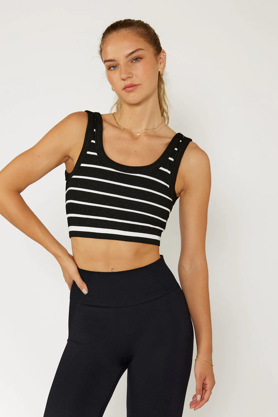 Striped Bra Black