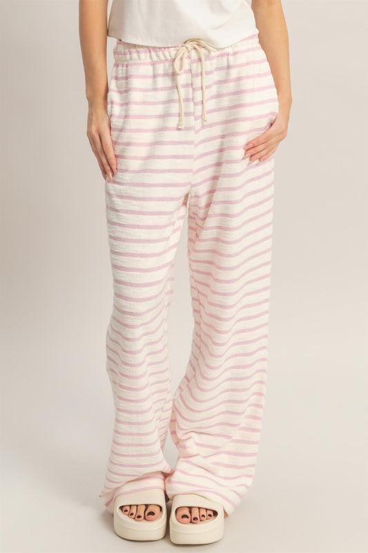 Striped Loop Terry Wide-leg Pants