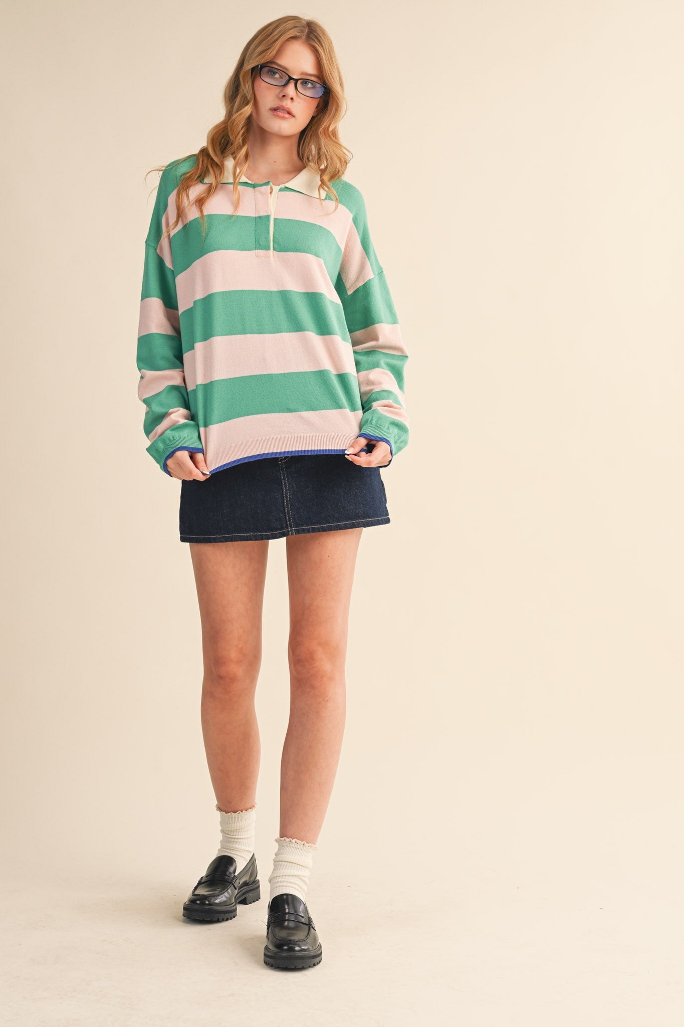 Striped Rugby Sweater – Elle's Boutique LLC