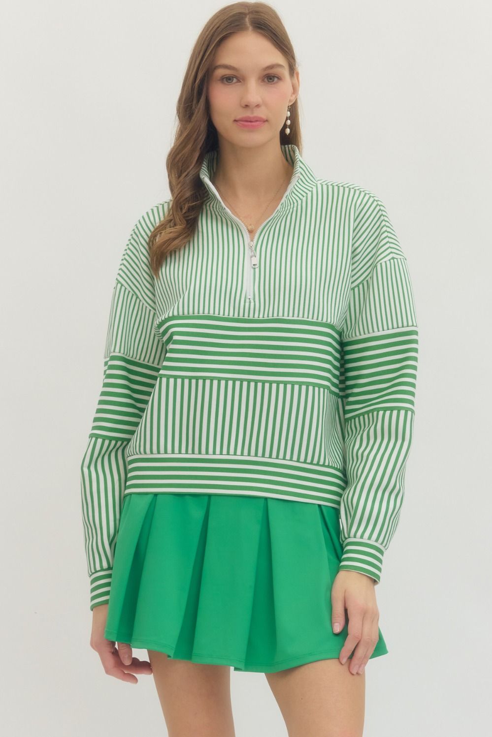Striped long sleeve top