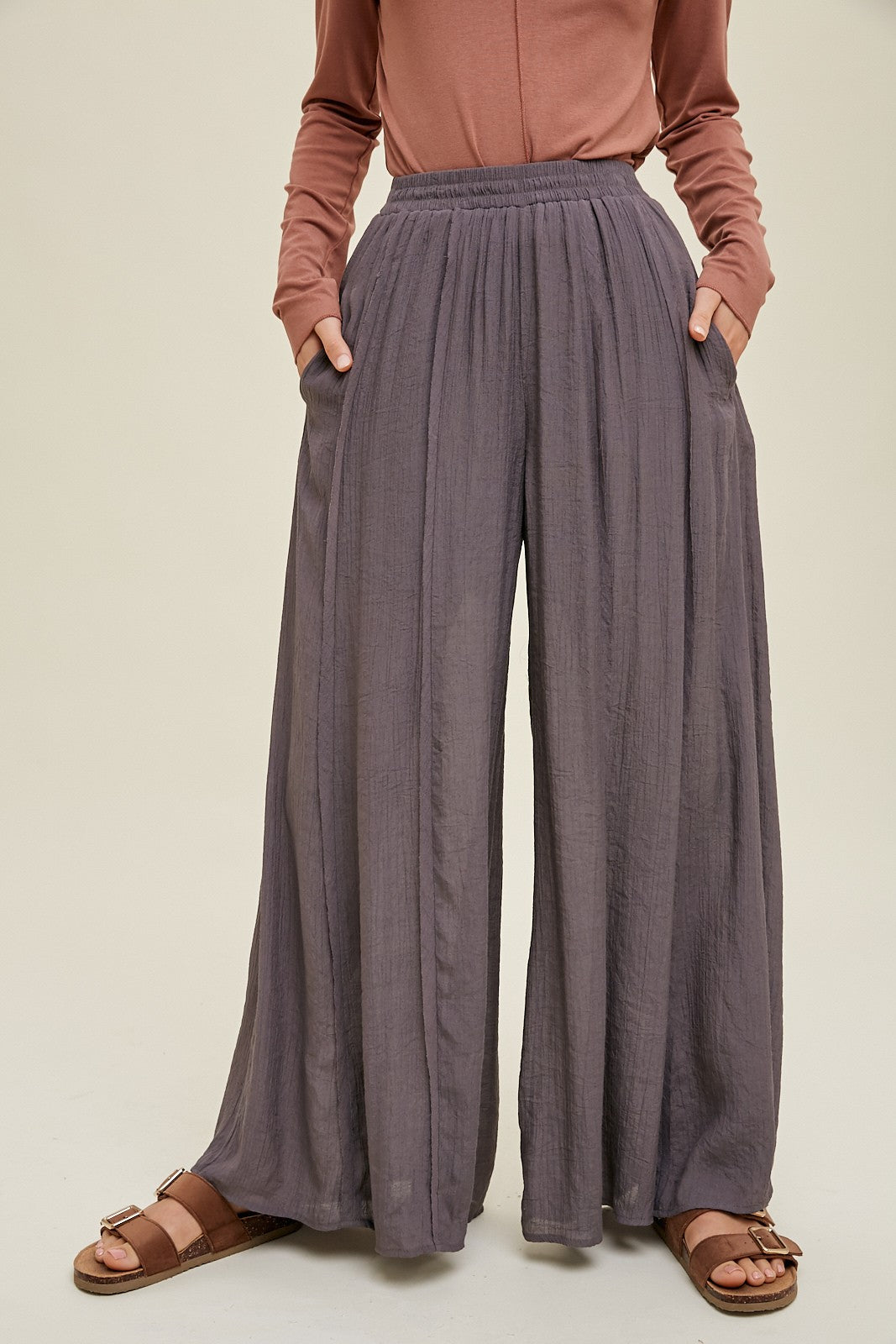 Wide Leg Pant w/ raw edge