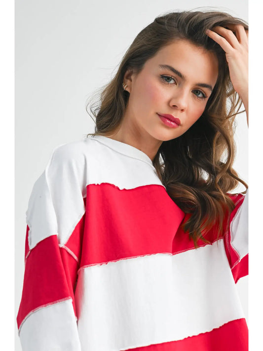 Long Sleeve Color Block Top