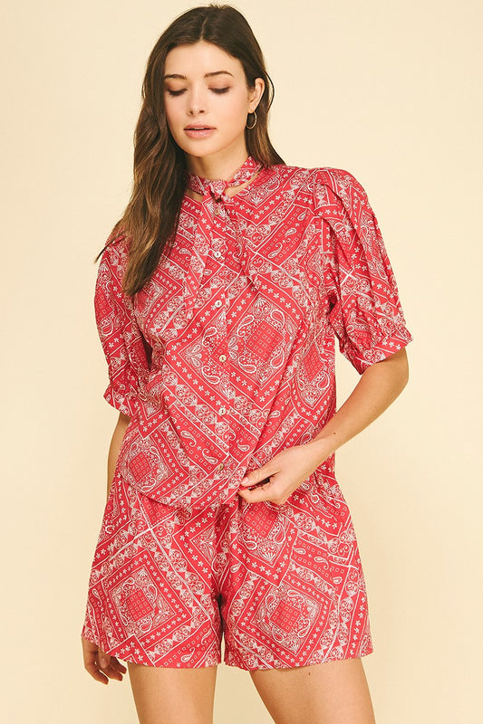 Bandana Puff Sleeve