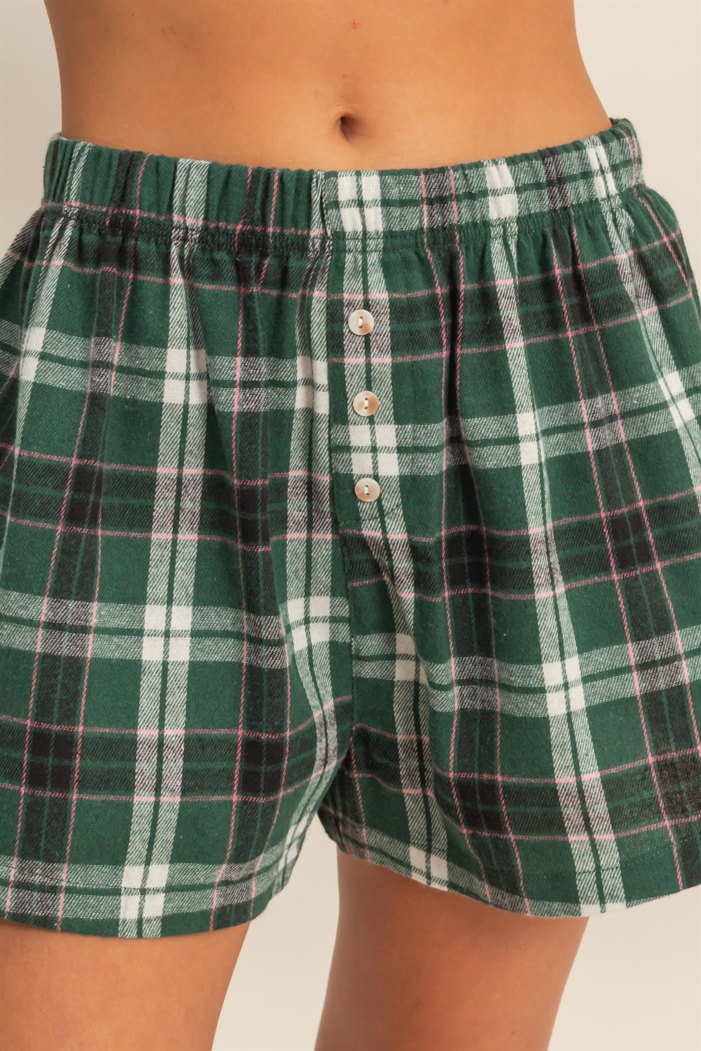 Button Front Flannel Boxer