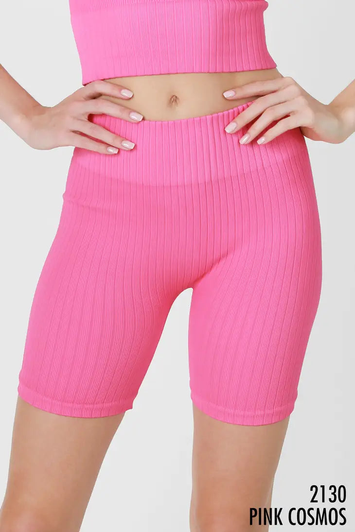 Wide Ribbed Biker Short