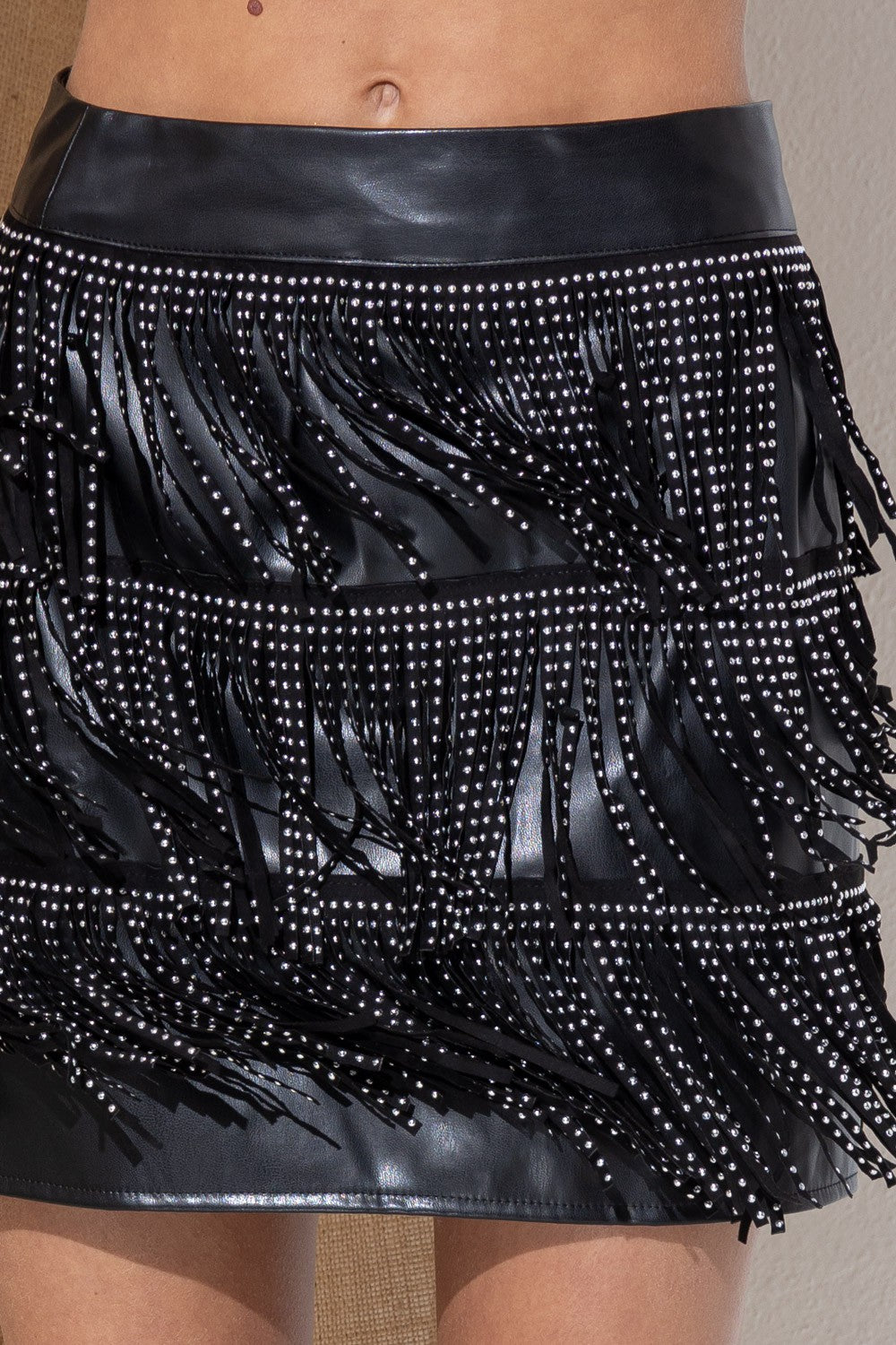 Black Fringe Skirt