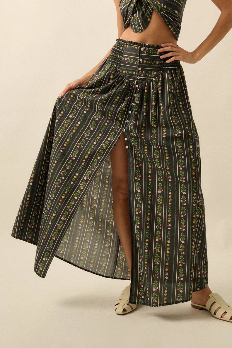 Black Floral Maxi Skirt