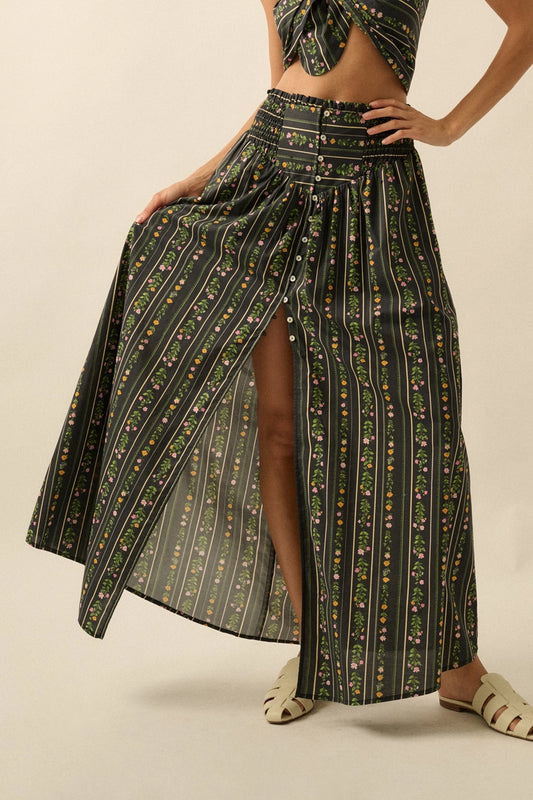 Black Floral Maxi Skirt