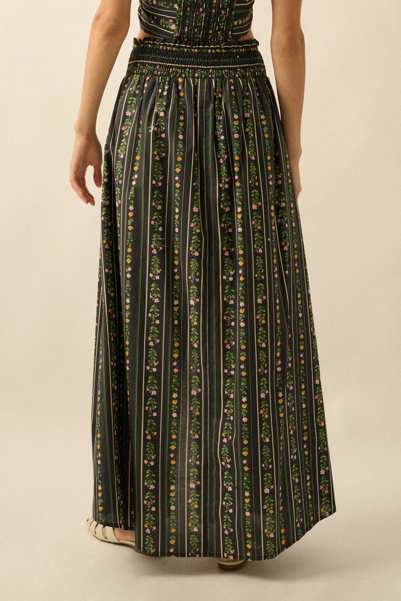 Black Floral Maxi Skirt