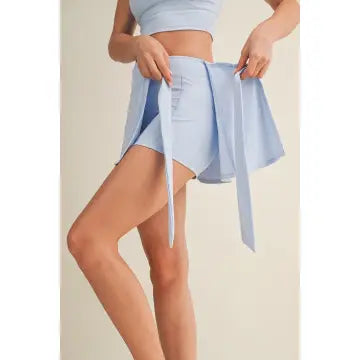 Sky Blue Wrap Skort