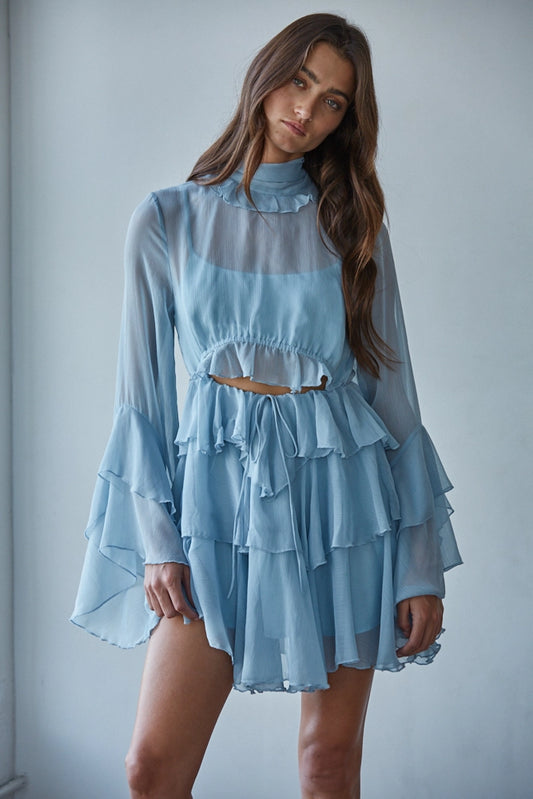 Baby Blue Chiffon Dress
