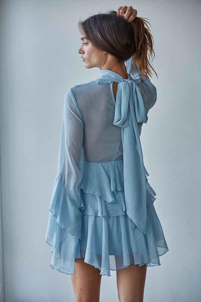 Baby Blue Chiffon Dress