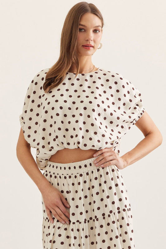Polka Dot Dolman Top
