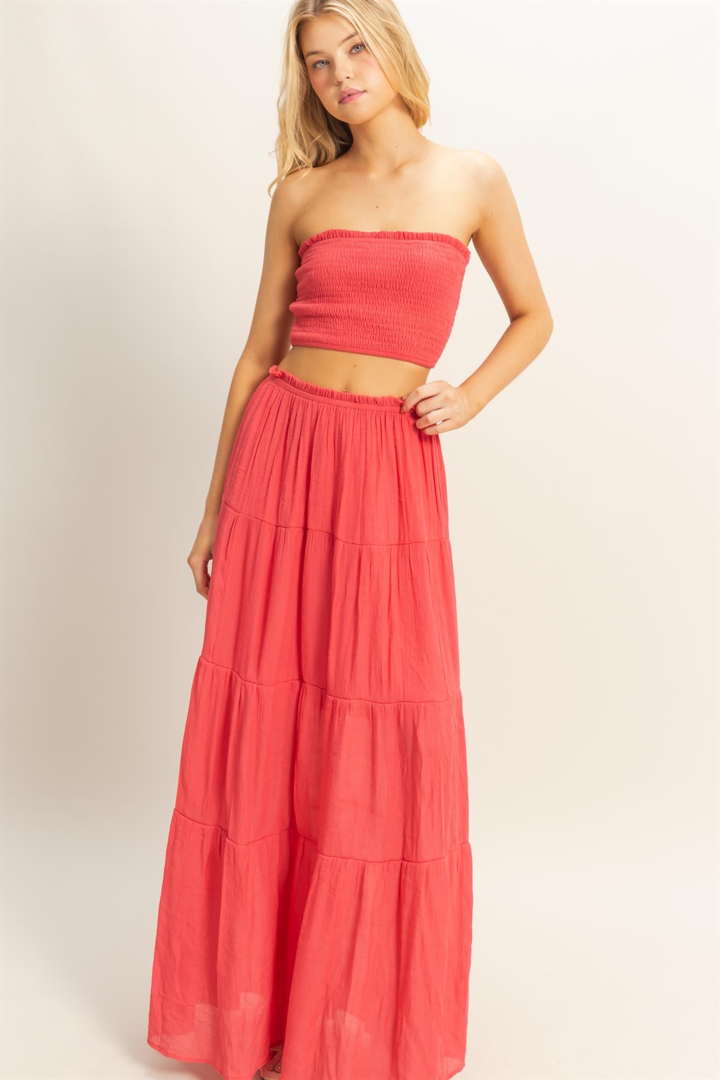 Smocked Strapless Set