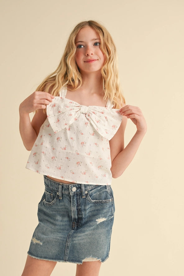 Youth Bow Front Sleeveless Top