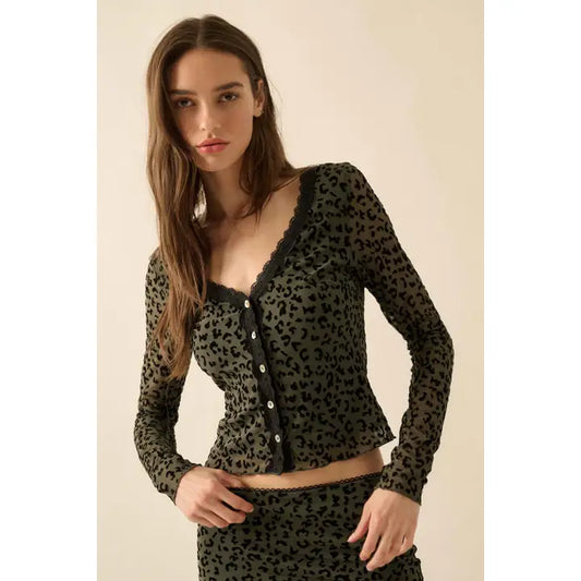 Olive Leopard Skirt Set