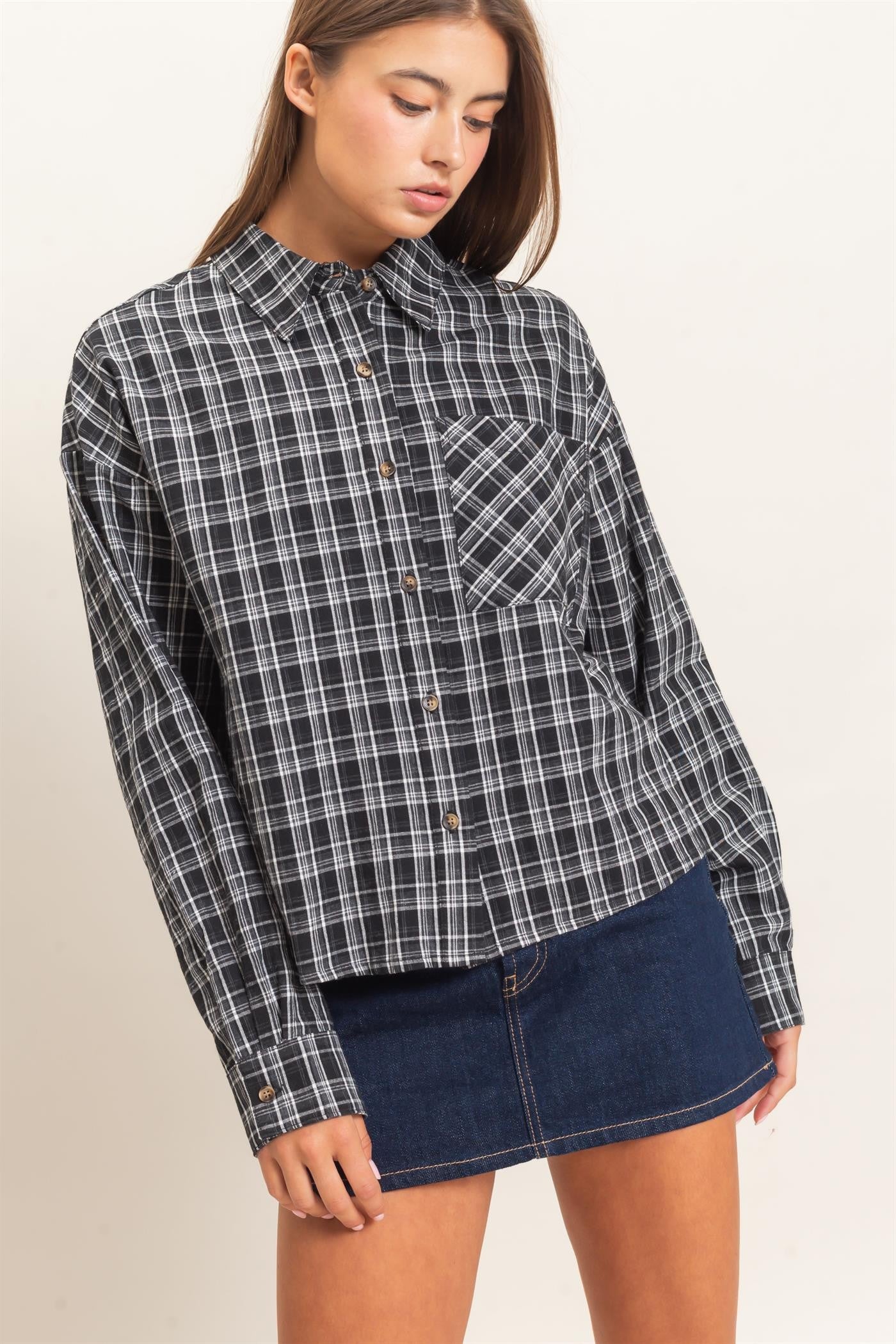 Plaid Button-up Shirt