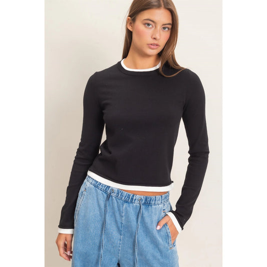 Black Double Look Top