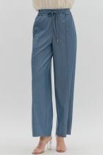 Pintuck Front Wide Leg Pants
