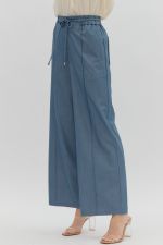Pintuck Front Wide Leg Pants