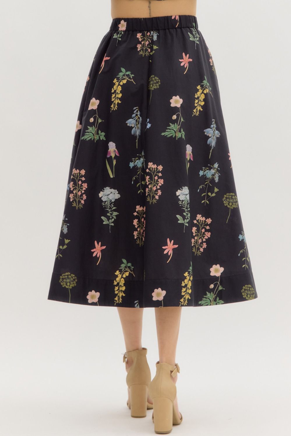 Floral Print Midi Skirt