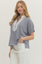 Gingham V-Neck Top