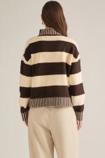 Mock Neck Striped Sweater