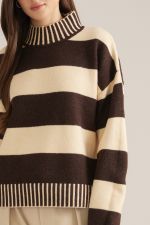 Mock Neck Striped Sweater