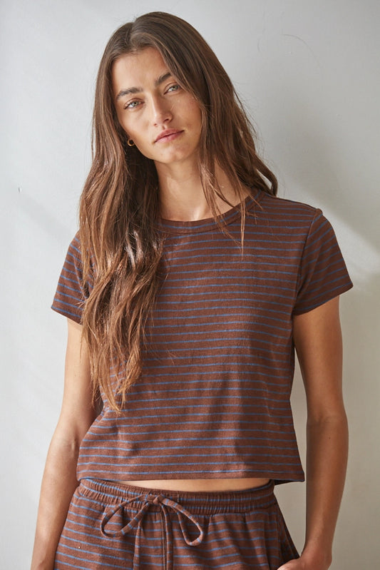Blue and Brown Striped Set
