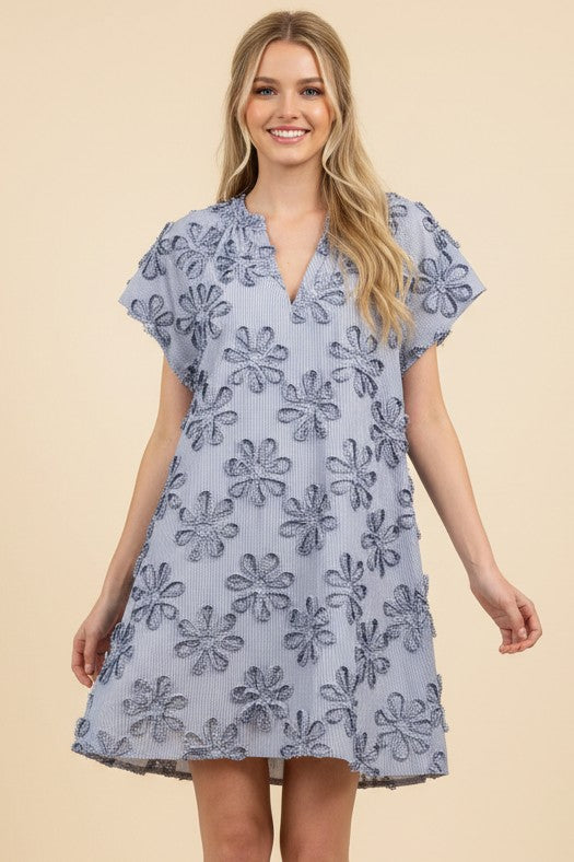 Floral Embroidered Mini Dress