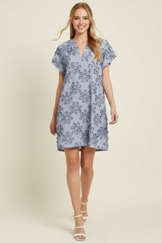 Floral Embroidered Mini Dress