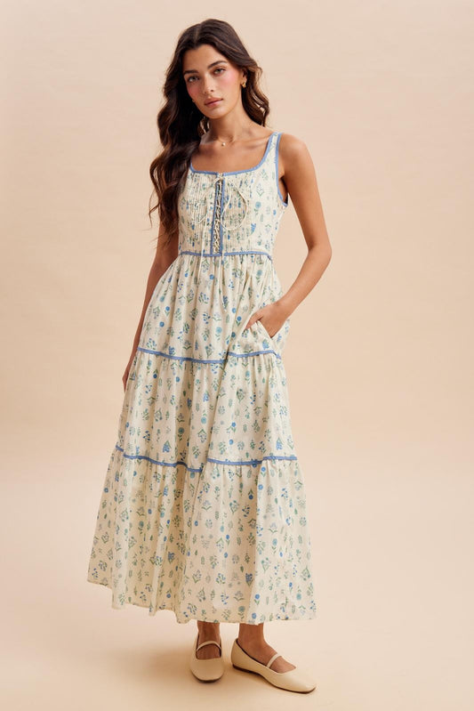 Floral Lace Up Maxi