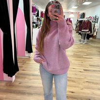 lavender mock neck sweater