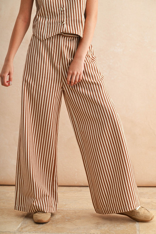 Mocha Striped Pants