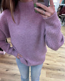 lavender mock neck sweater