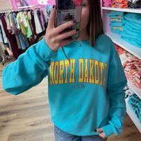 Turquoise North Dakota USA Crewneck