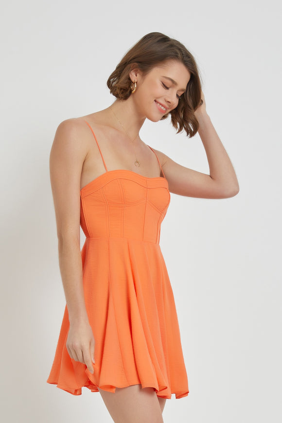 Orange bustier dress