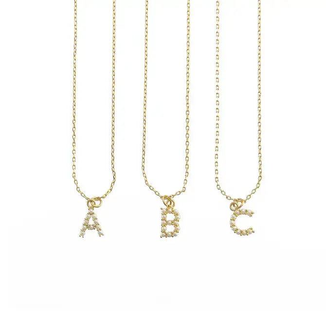 Pear Initial Necklace