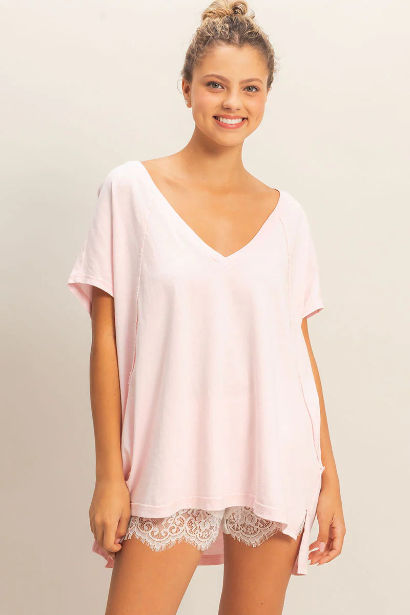 Oversized V Neck Tee