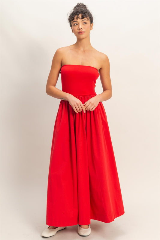 Red Strapless Dress
