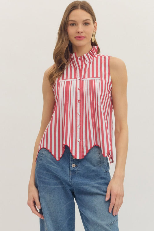 Striped sleeveless top