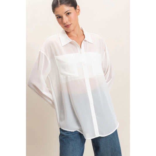 Sheer Button Down
