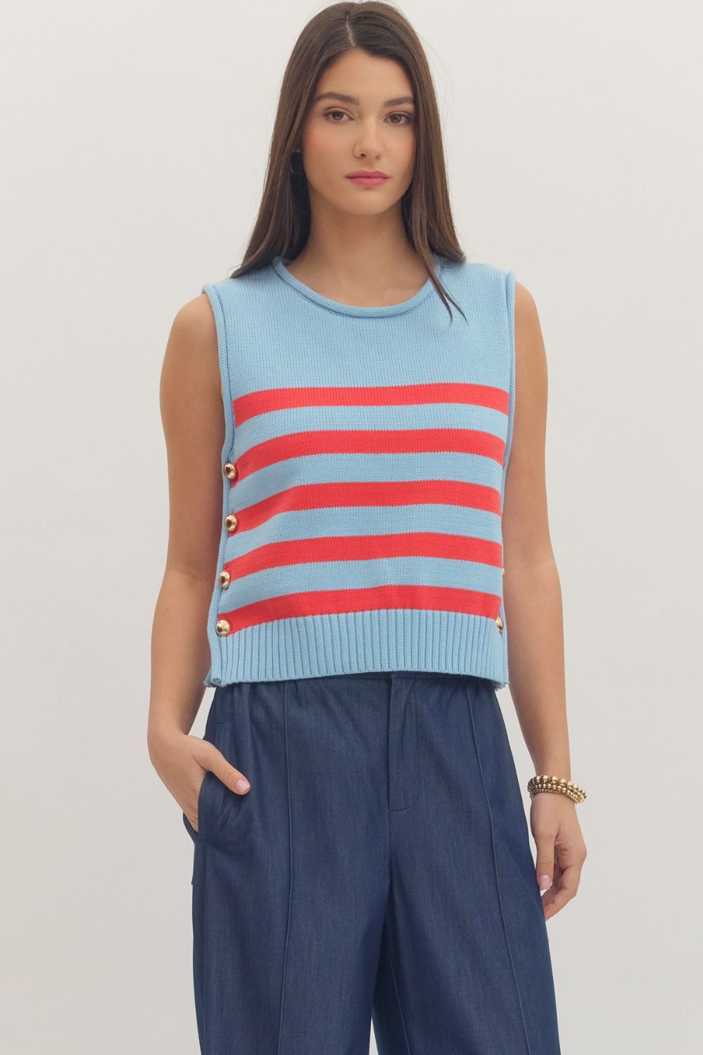 Gold Button Sweater Vest